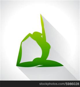 Yoga emblem of abstract stylized person. Sport concept for advertising, branding, illustration.