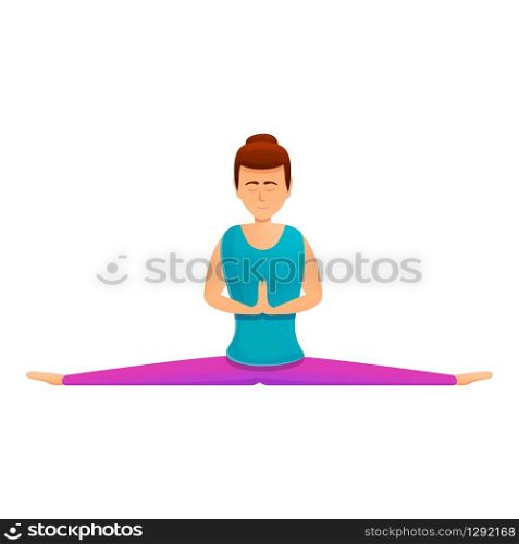 Yoga exercise icon. Cartoon of yoga exercise vector icon for web design isolated on white background. Yoga exercise icon, cartoon style