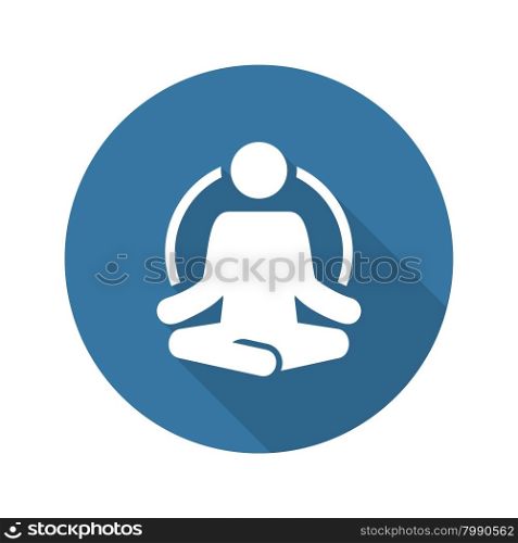 Yoga Fitness Icon. Flat Design with Shadow. Isolated Illustration.. Yoga Fitness Icon. Flat Design.