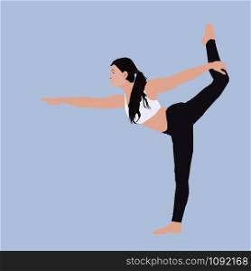 Yoga girl, illustration, vector on white background.