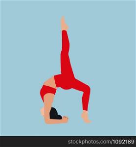 Yoga girl, illustration, vector on white background.