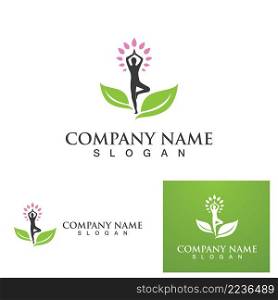 Yoga health logo sign illustration vector design
