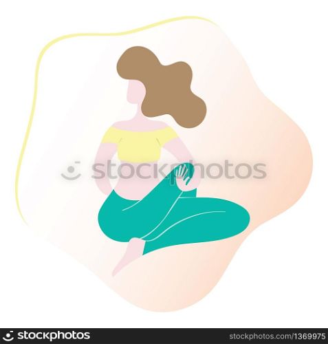 Yoga lady in asana vector illustration template. Suitable for print, web, banner and poster.
