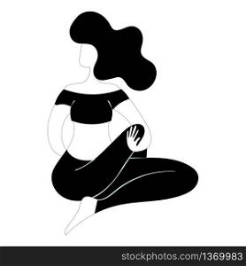 Yoga lady in asana vector illustration template. Suitable for print, web, banner and poster.