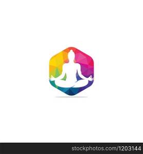 Yoga logo design template. Natural products logo. Cosmetics icon. Spa logo. Beauty salon logo. Template for yoga center, spa center or yoga studio.