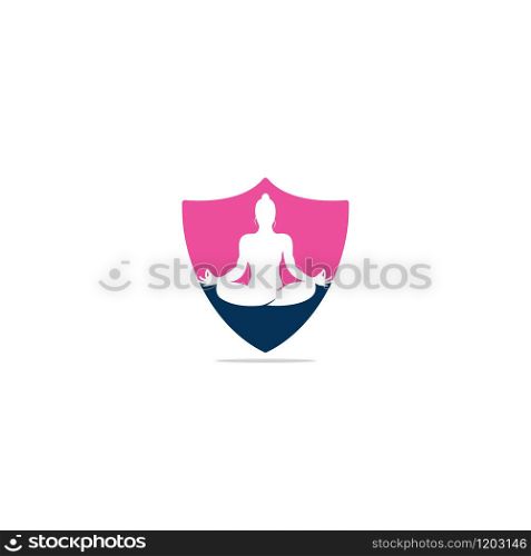 Yoga logo design template. Natural products logo. Cosmetics icon. Spa logo. Beauty salon logo. Template for yoga center, spa center or yoga studio.