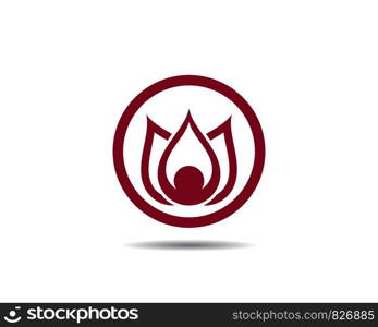 Yoga Lotus flowers design logo Template icon