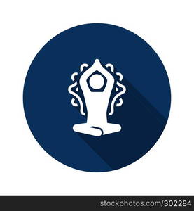 Yoga Meditation and Zen Icon. Flat Design Yoga Poses with Mandala Ornament in Back. Isolated Illustration.. Yoga Meditation and Zen Icon. Flat Design Isolated Illustration.