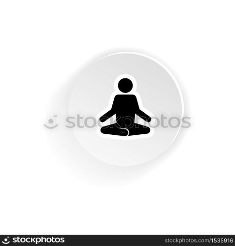 Yoga meditation exercise icon. Lotus position silhouette. Vector on isolated white background. EPS 10.. Yoga meditation exercise icon. Lotus position silhouette. Vector on isolated white background. EPS 10