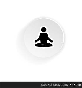 Yoga meditation exercise icon. Lotus position silhouette. Vector on isolated white background. EPS 10.. Yoga meditation exercise icon. Lotus position silhouette. Vector on isolated white background. EPS 10