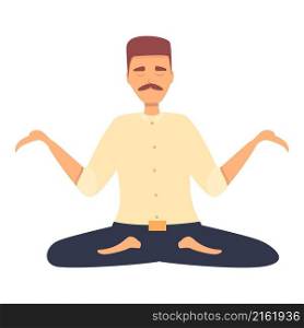 Yoga meditation icon cartoon vector. Person pose. Room calm. Yoga meditation icon cartoon vector. Person pose