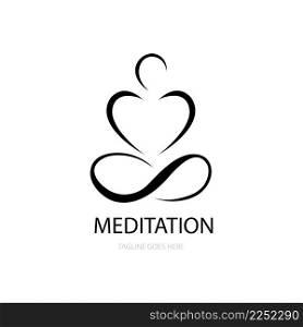 Yoga, Meditation icon logo vector free design
