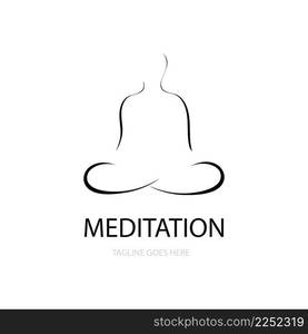 Yoga, Meditation icon logo vector free design