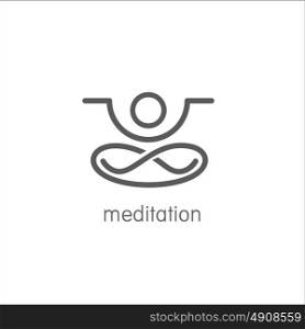 Yoga, meditation, the Lotus position. Stylized logo, logo, vector sign.
