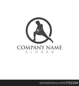 yoga people logo vector icon app