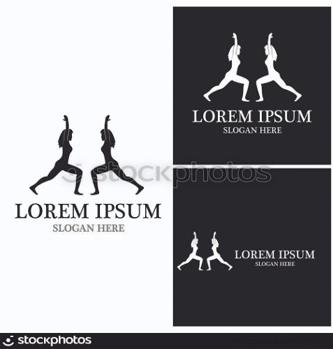 Yoga people logo vector illustration