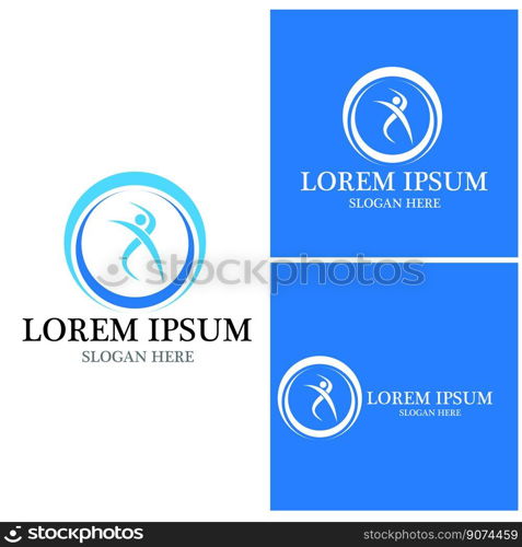 Yoga people logo vector illustration