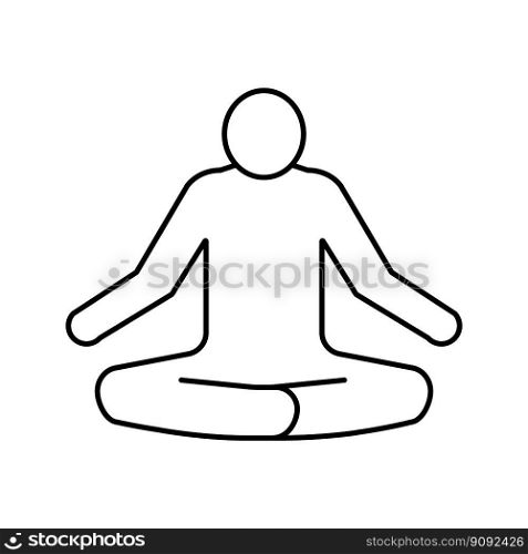yoga people silhouette line icon vector. yoga people silhouette sign. isolated contour symbol black illustration. yoga people silhouette line icon vector illustration