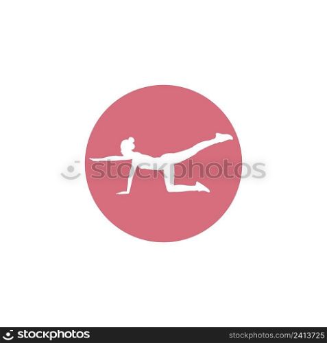 Yoga vector icon illustration design template and background.