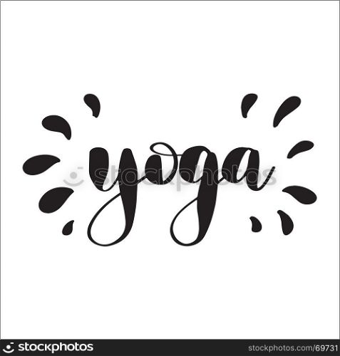 Yoga Vector Illustration.. Yoga Hand Written Lettering Word with Water splash. Vector Illustration Logo for yoga studio