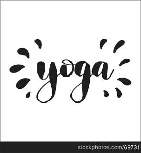 Yoga Vector Illustration.. Yoga Hand Written Lettering Word with Water splash. Vector Illustration Logo for yoga studio