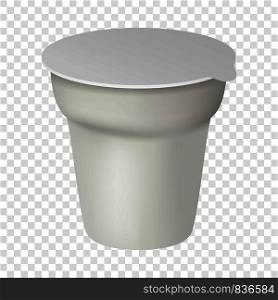 Yogurt box mockup. Realistic illustration of yogurt box vector mockup for on transparent background. Yogurt box mockup, realistic style
