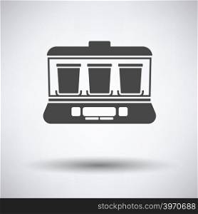 Yogurt maker machine icon on gray background with round shadow. Vector illustration.