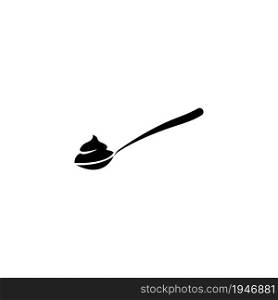 Yogurt with spoon icon vector design template.