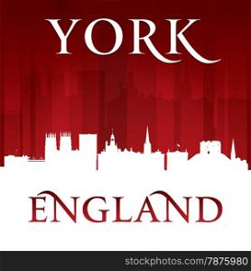 York England city skyline silhouette. Vector illustration