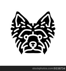 yorkshire terrier dog puppy pet glyph icon vector. yorkshire terrier dog puppy pet sign. isolated symbol illustration. yorkshire terrier dog puppy pet glyph icon vector illustration