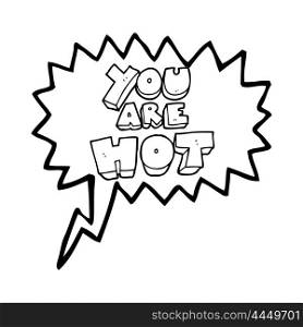 you are freehand drawn speech bubble cartoon sign