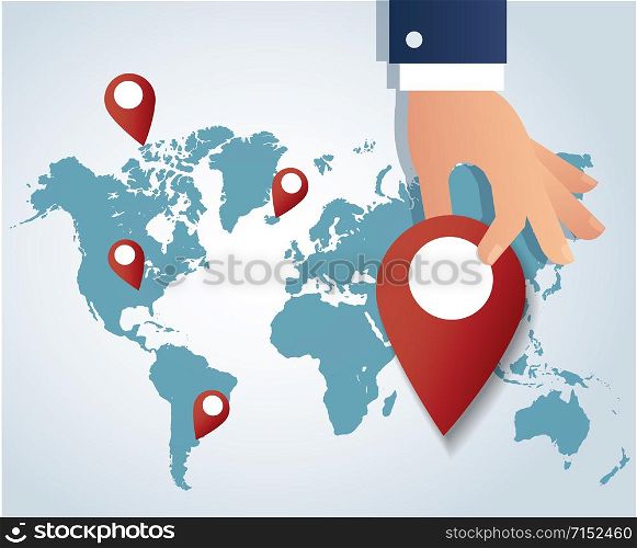 you are here, pin location icon and map vector, the concept of travel