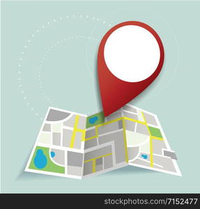 you are here, pin location icon and map vector, the concept of travel