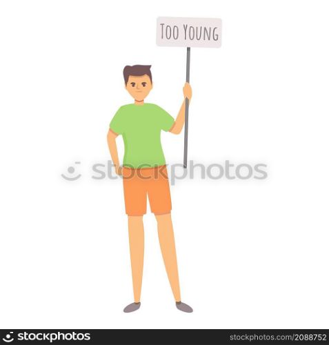 Young age discrimination icon cartoon vector. Ageism equality. Social balance. Young age discrimination icon cartoon vector. Ageism equality