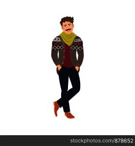 Young artist man isolated vector illustration on white background. Young artist man