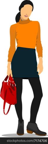 Young businesswoman. Girl. Vector illustration