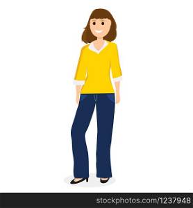 Young cartoon woman on a white background vector. Young cartoon woman on a white background