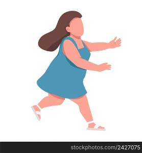 Young curvy woman stretching arms forward semi flat color vector character. Running figure. Full body person on white. Simple cartoon style illustration for web graphic design and animation. Young curvy woman stretching arms forward semi flat color vector character