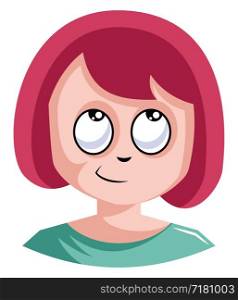 Young female with red hair is unfocused illustration vector on white background