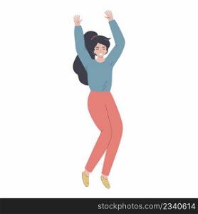Young girl jump joy. Happy man. Success, health and good mood. Positive emotions.