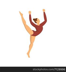Young gymnastic girl icon. Flat illustration of young gymnastic girl vector icon for web design. Young gymnastic girl icon, flat style