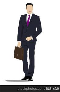 Young handsome man. Businessman.Vector illustration