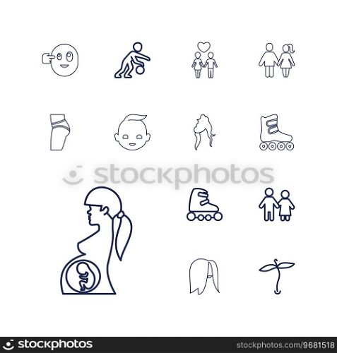 Young icons Royalty Free Vector Image