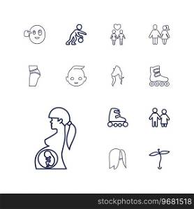 Young icons Royalty Free Vector Image