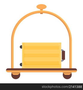 Young luggage trolley icon cartoon vector. Suitcase travel. Bag hotel. Young luggage trolley icon cartoon vector. Suitcase travel