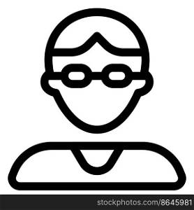 Young male avatar with goggles and middle part hairstyle