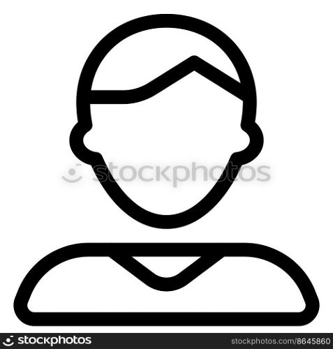 Young man avatar with side part hairstyle wearing t-shirt