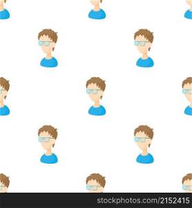 Young man with glasses pattern seamless background texture repeat wallpaper geometric vector. Young man with glasses pattern seamless vector