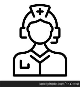 Young nurse icon outline vector. Care help. Clinic doctor. Young nurse icon outline vector. Care help