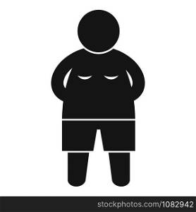 Young overweight boy icon. Simple illustration of young overweight boy vector icon for web design isolated on white background. Young overweight boy icon, simple style